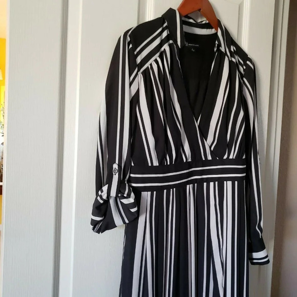 INC International Concepts INC Women's Striped Faux-Wrap High-Low Dress - Picture 12 of 12